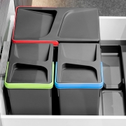 Emuca Contenitori per cassetti da cucina Recycle, Altezza 216, 1x12, Plastica grigio antracite, Tecnoplastica