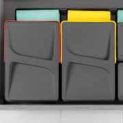 Emuca Contenitori per cassetti da cucina Recycle, Altezza 266, 2x15, Plastica grigio antracite, Tecnoplastica