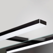Emuca Faretto LED per specchio da bagno Leo (AC 230V 50Hz), 6 W, Verniciato nero, Tecnoplastica