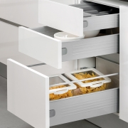 Emuca Kit cassetto per cucina Ultrabox, altezza 118 mm, prof. 350 mm, Acciaio, Grigio metallizzato, 10 u.
