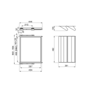 Emuca Kit cassetto portascarpe e telaio con guide a chiusura morbida per armadio, regolabile, modulo 600mm, Grigio pietra
