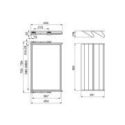 Emuca Kit cassetto portascarpe e telaio con guide a chiusura morbida per armadio, regolabile, modulo 800mm, Nero testurizzato