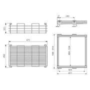 Emuca Kit Cesto in filo metallico con guide, regolabile, modulo di 600 mm, Acciaio e alluminio, Color moka