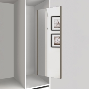 Emuca Specchio estraibile per interni di armadio, Verniciato grigio pietra, Acciaio e Tecnoplastica e Vetro, 1 un