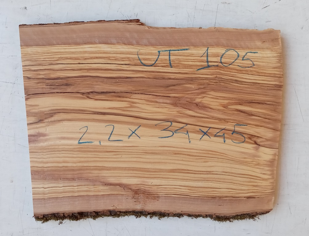 Tavola legno di Ulivo Non Refilato Piallato mm 22 x 340 x 450