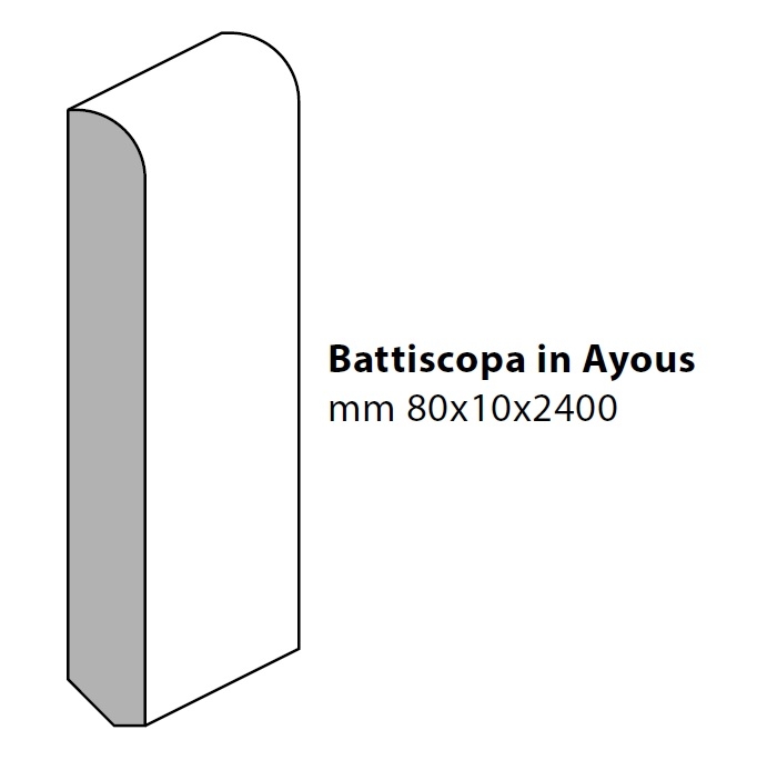 Battiscopa in Legno Massello di Ayous mm 80 x 10 x 2400
