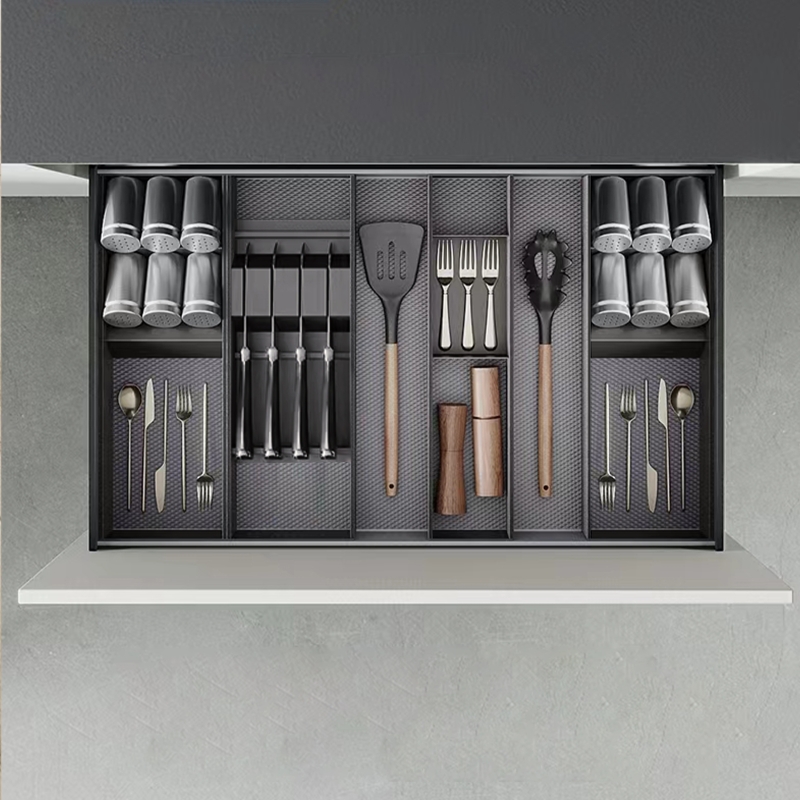 Portacoltelli orderbox per cassetto, 150x470 mm, grigio antracite