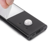 Emuca Applique LED Kaus Black ricaricabile via USB con sensore di movimento, 600mm, Verniciato nero