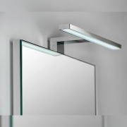 Emuca Applique LED per specchio da bagno Aquarius 300 - 450 mm, 300, Cromato brillo, Tecnoplastica e Alluminio