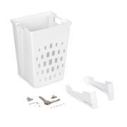 Emuca Cesto portabiancheria Laundry per modulo, Plastica bianca, Tecnoplastica e Acciaio