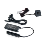Emuca Connettore quadrato a incasso, 2 USB, 37 mm, Plastica, Nero