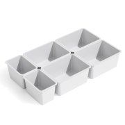 Emuca Contenitori organizer per cassetti da bagno Tidy, Plastica bianca, Tecnoplastica, 6 cubi