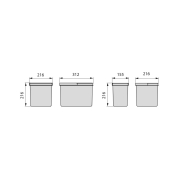 Emuca Contenitori per cassetti da cucina Recycle, Altezza 216, 2x12 + 2x6, Plastica grigio antracite, Tecnoplastica