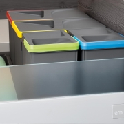 Emuca Contenitori per cassetti da cucina Recycle, Altezza 266, 1x15 + 2x7, Plastica grigio antracite, Tecnoplastica