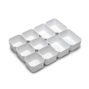 Emuca Contenitori per organizer per cassetti da bagno Tidy, Plastica bianca, Tecnoplastica, 10 cubi