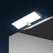 Emuca Faretto LED per specchio da bagno Aries (AC 230V 50Hz), 7 W, Cromato brillo, Tecnoplastica e Alluminio