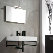 Emuca Faretto LED per specchio da bagno Gemini (AC 230V 50Hz), 6 W, Verniciato nero, Tecnoplastica e Alluminio