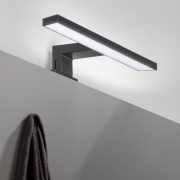 Emuca Faretto LED per specchio da bagno Virgo (AC 230V 50Hz), 6 W, Verniciato nero, Tecnoplastica