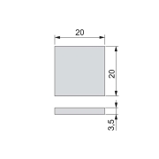 Emuca Feltrini adesivi per mobile, quadrati, 20x20 mm