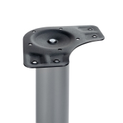 Emuca Gambe regolabili con rotella e freno D. 60 mm, Verniciato alluminio, Acciaio