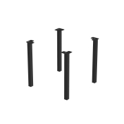 Emuca Gambe per tavolo quadrate, 50x50mm, Verniciato nero, Acciaio