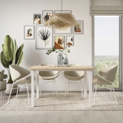 Emuca Gambe quadrate e struttura per tavolo, 50x50mm, 1.150x750, Verniciato bianco, Acciaio