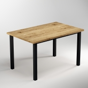 Emuca Gambe quadrate e struttura per tavolo, 50x50mm, 1.150x750, Verniciato nero, Acciaio