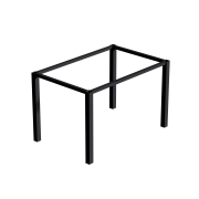 Emuca Gambe quadrate e struttura per tavolo, 50x50mm, 1.150x750, Verniciato nero, Acciaio