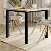 Emuca Gambe quadrate e struttura per tavolo, 50x50mm, 750x750, Verniciato nero, Acciaio