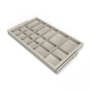 Emuca Kit cassetto organizzatore con telaio di guide a chiusura morbida per armadio, regolabile, modulo 800mm, Grigio pietra