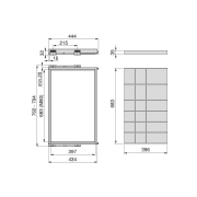 Emuca Kit cassetto organizzatore con telaio di guide a chiusura morbida per armadio, regolabile, modulo 800mm, Grigio pietra