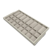 Emuca Kit cassetto organizzatore con telaio di guide a chiusura morbida per armadio, regolabile, modulo 900mm, Grigio pietra