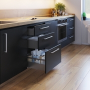 Emuca Kit cassetto per cucina o bagno Vertex di altezza 178 mm con pannelli inclusi., 600, Grigio antracite, Vari