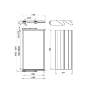 Emuca Kit cassetto portascarpe e telaio con guide a chiusura morbida per armadio, regolabile, modulo 900mm, Nero testurizzato