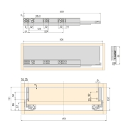 Emuca Kit cassetto per cucina o bagno Vertex di altezza 93 mm con pannelli inclusi., 900, Verniciato bianco, Vari