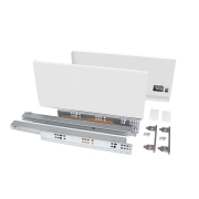 Emuca Cassetto esterno Vertex 40 kg altezza 178 mm, 450, Verniciato bianco, Acciaio