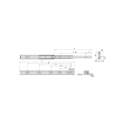Emuca Guide a sfere per cassetti con estrazione totale con squadra, altezza 45 mm, 300, Zincato bianco, Acciaio