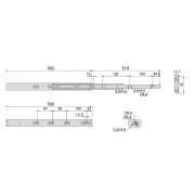 Emuca Kit guide per cassetti, a sfera, 45 x 500 mm, estrazione totale, chiusura soft, Zincato, 5 u.