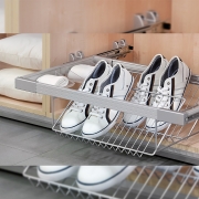 Emuca Kit porta scarpe metallico con guide, regolabile, modulo di 900mm, Acciaio e alluminio, Grigio metallizzato