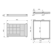 Emuca Kit portagioielli con guide, regolabile, modulo di 600 mm, Acciaio e Alluminio, Color moka