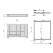 Emuca Kit portagioielli con guide, regolabile, modulo di 800 mm, Acciaio e Alluminio, Color moka