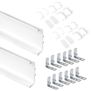 Emuca Kit profilo Gola centrale per mobili da cucina, Verniciato bianco, Alluminio