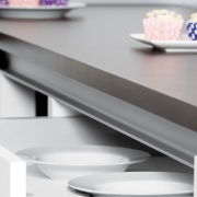 Emuca Kit profilo Gola superiore per mobili da cucina, Verniciato bianco, Alluminio