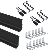 Emuca Kit profilo Gola superiore per mobili da cucina, Verniciato nero, Alluminio