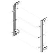 Emuca Kit struttura modulare Zero con raccordi per il montaggio a parete, Nero testurizzato, Alluminio e Zama, 1 kit
