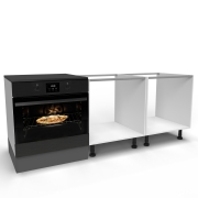 Emuca Kit traversi Albeam per mobili da cucina, Per vite, Anodizzato opaco, Alluminio e Tecnoplastica