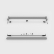 Emuca Kit tubo per armadio Luxe, 0,75 m, Color grigio pietra, Alluminio e Tecnoplastica, 1 kit
