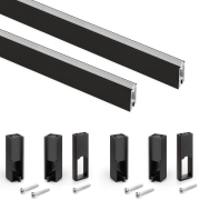Emuca Kit tubo per armadio Luxe, 1,15 m, Nero testurizzato, Alluminio e Tecnoplastica, 1 kit