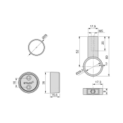 Emuca Kit tubo per armadio rotondo Ø28, 1,15 m, Anodizzato opaco, Alluminio e Zama