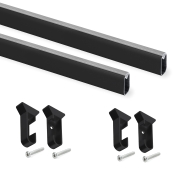 Emuca Kit tubo per armadio Silk, 0,75 m, Verniciato nero, Alluminio e Tecnoplastica